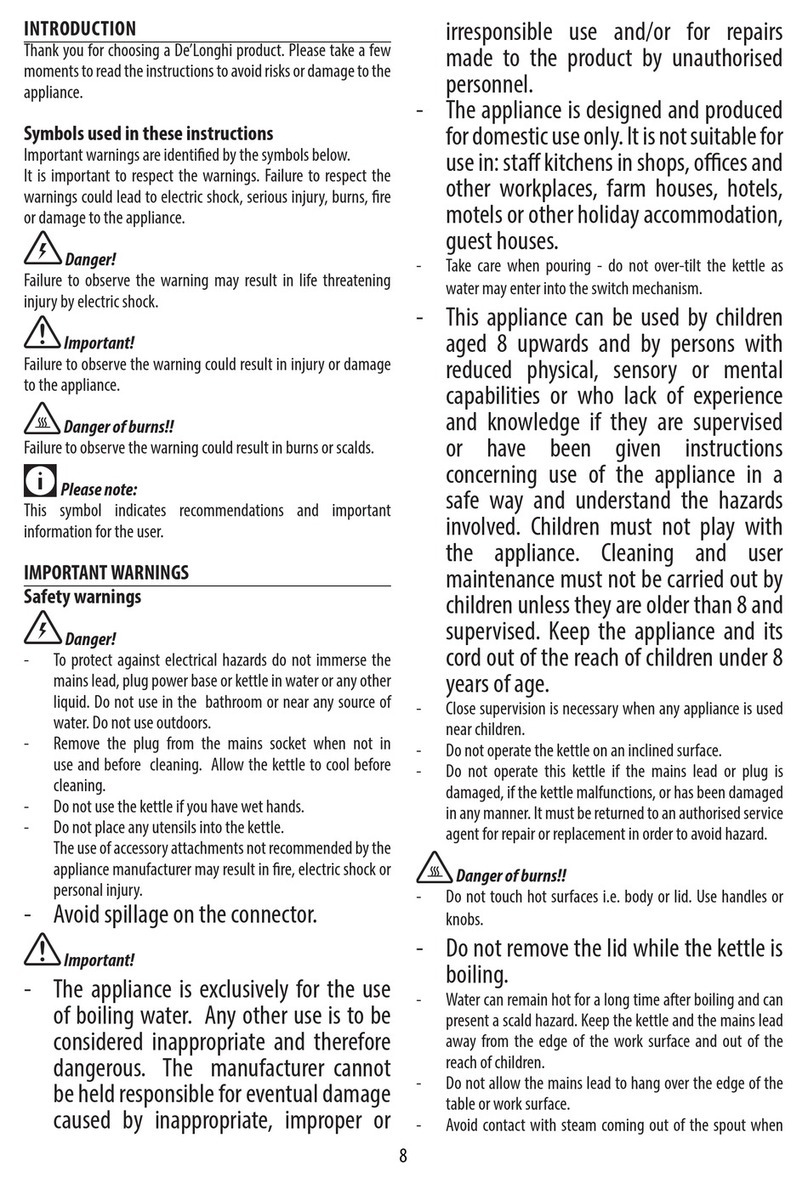 DèLonghi Distinta KBI 2001 series user guide