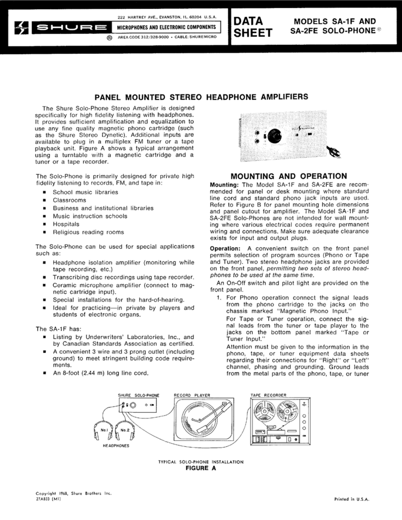 Shure Solo-Phone SA-1F User manual