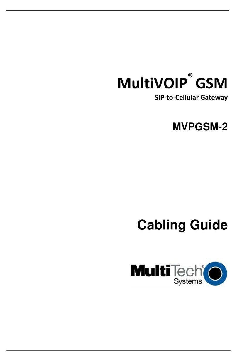 Multitech MultiVOIP GSM SIP-to-Cellular Gateways... User manual