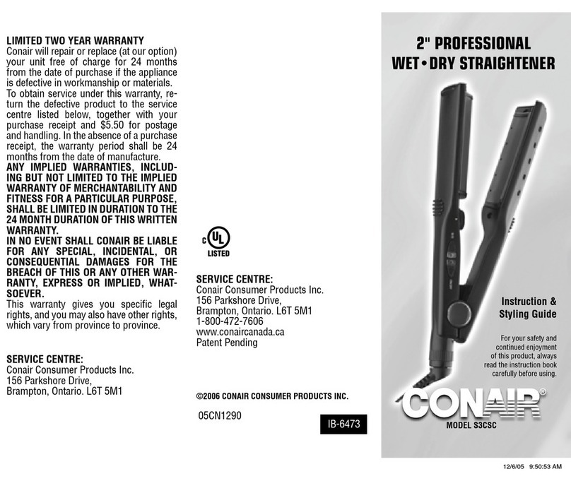 Conair S3CSC User manual