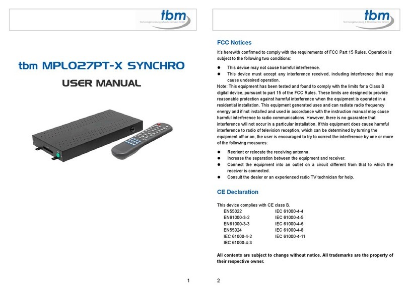 TBM MPL027PT-X SYNCHRO User manual