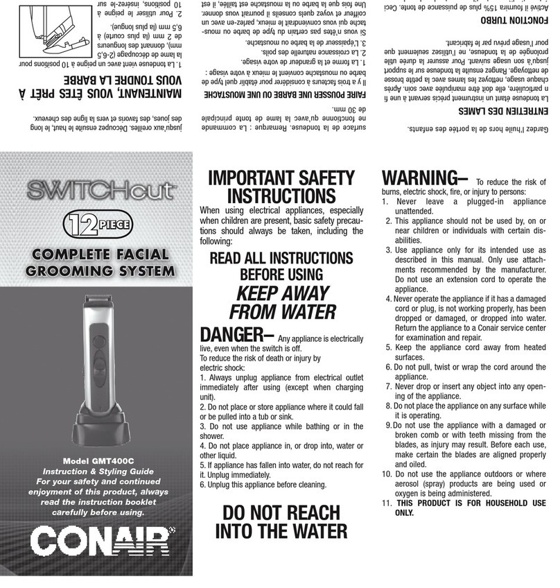 Conair GMT400C instruction manual