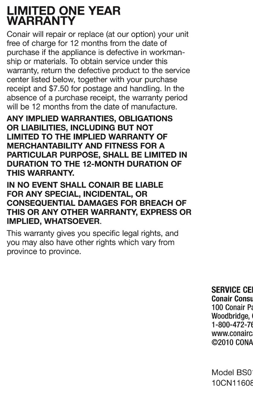 Conair BS01WC User manual