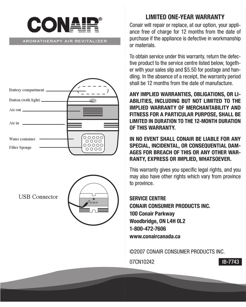 Conair AR02BC user guide