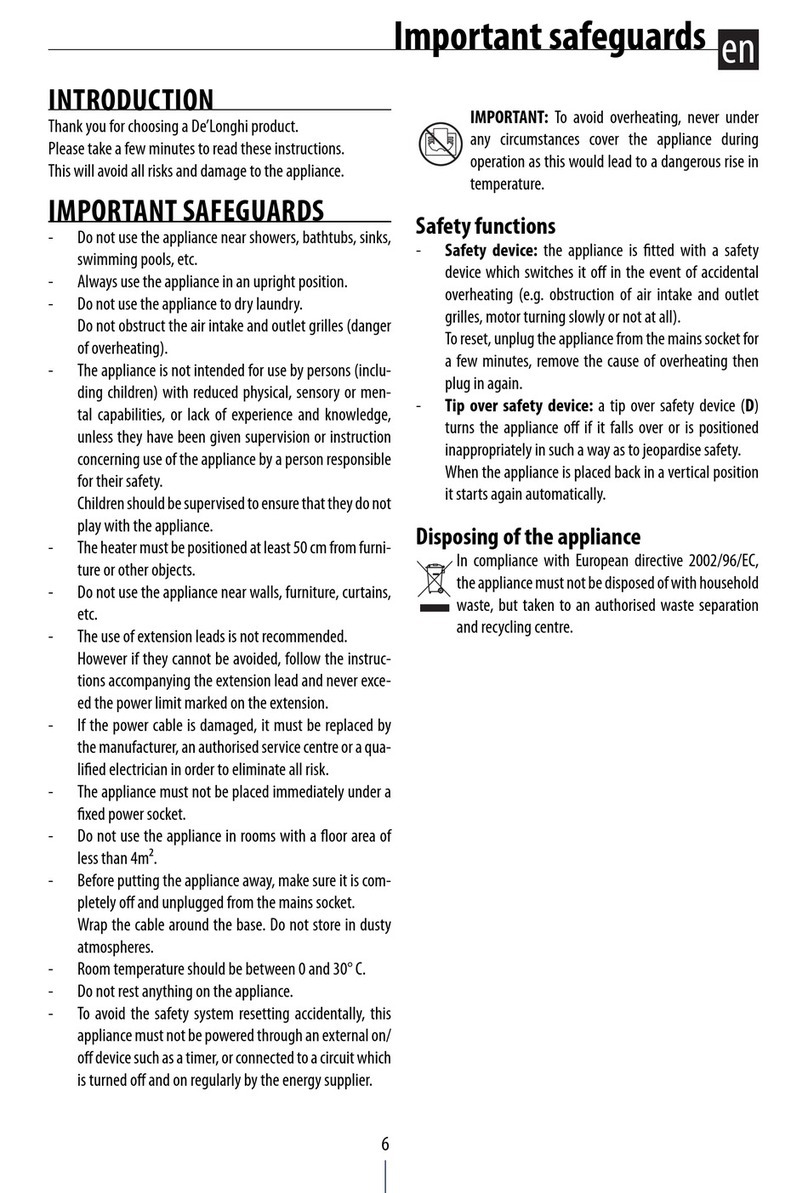 DeLonghi DCH 6031 user guide