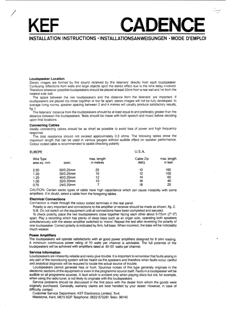 KEF Cadence User manual