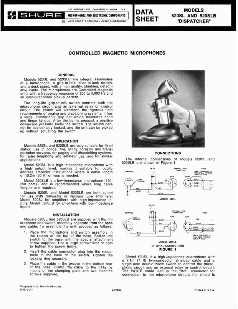 Shure Dispatcher 520SL User manual Shure Dispatcher 520SL User manual