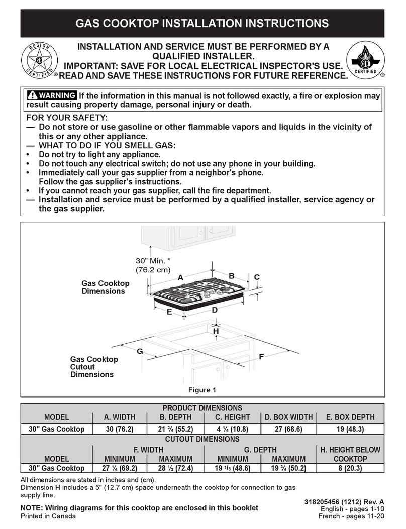 Frigidaire FPGC3087MS installation instructions Frigidaire FPGC3087MS installation instructions