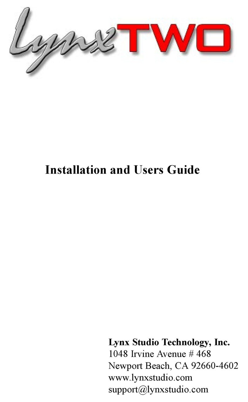 Lynx Studio Technology LynxTWO Installation and user guide