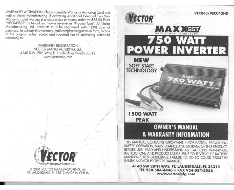 Vector Maxx SST VEC043 Owner's manual & warranty