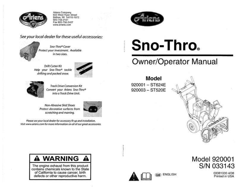 Ariens Sno-Thro 920001 Owner's/operator's manual