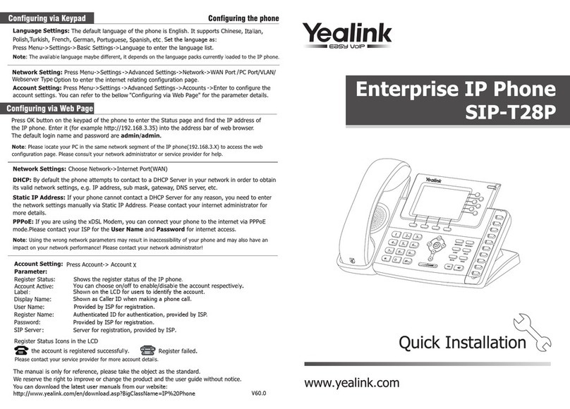 Yealink Yealink SIP-T28P Instructions for use