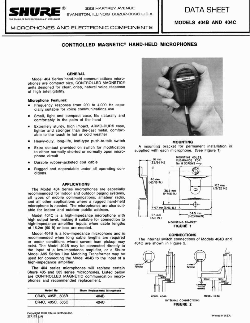 Shure 404B User manual