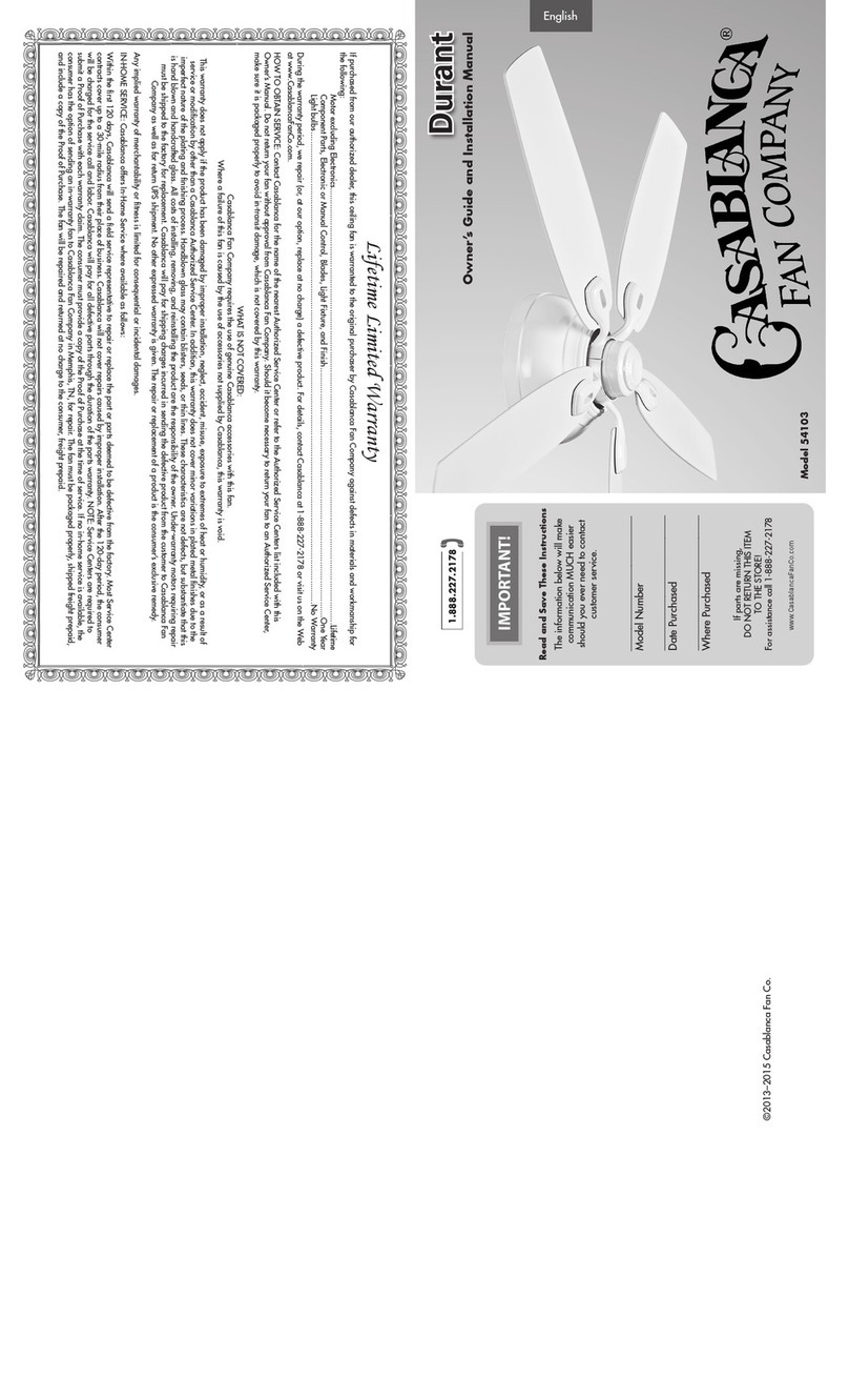 Casablanca Durant 54103 owner's guide Casablanca Durant 54103 owner's guide