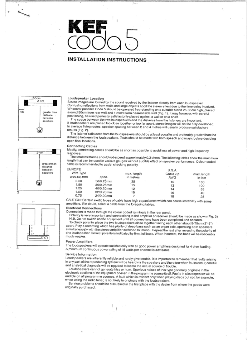 KEF Coda 5 installation instructions