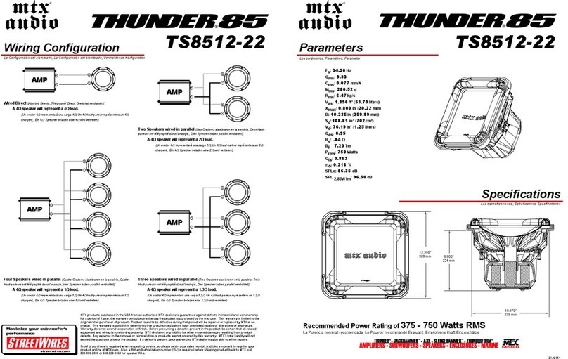 MTX Thunder 85 TS8512-22 user guide