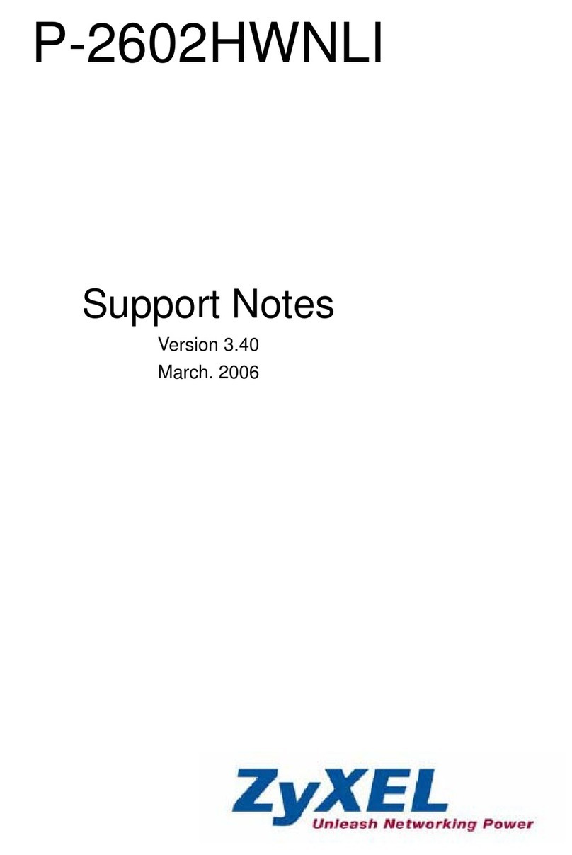 ZyXEL Communications P-2602HWNLI Support notes