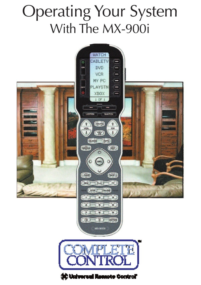Universal Remote Control Complete Control MX-900i User manual