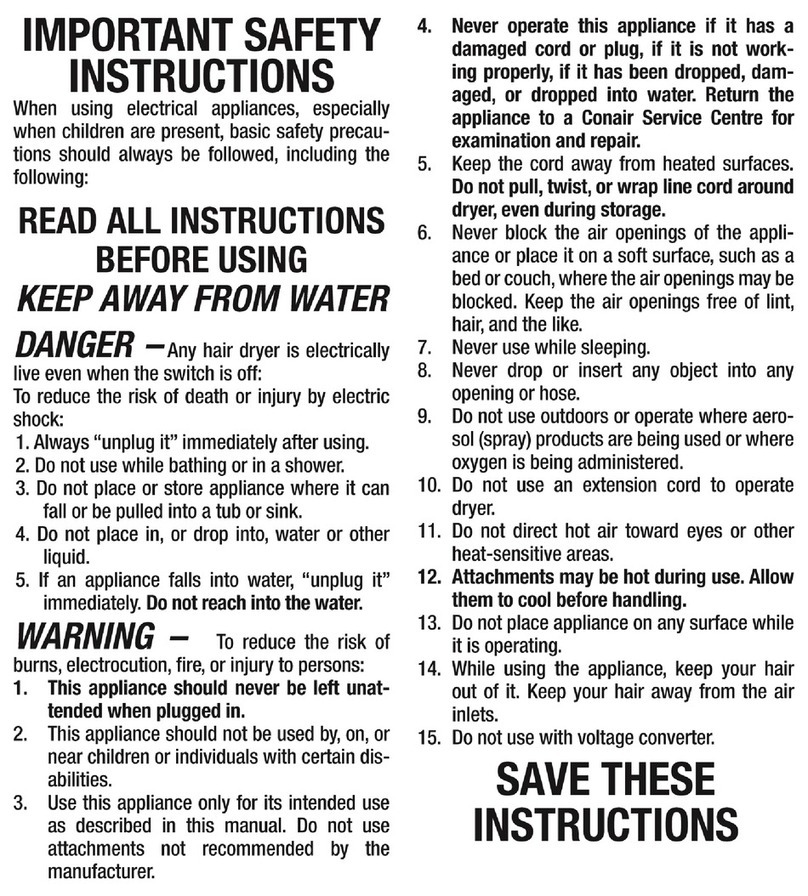 Conair 253C User manual