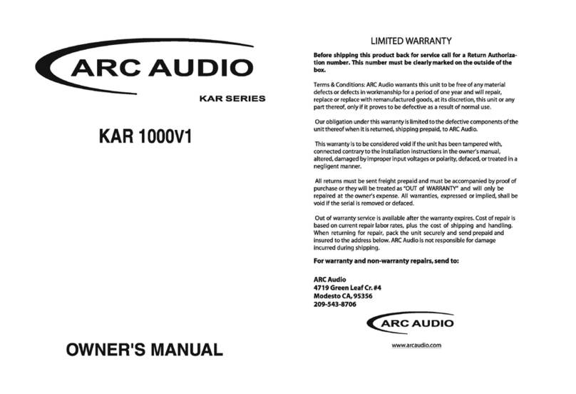 ARC Audio KAR 1000V1 owner's manual