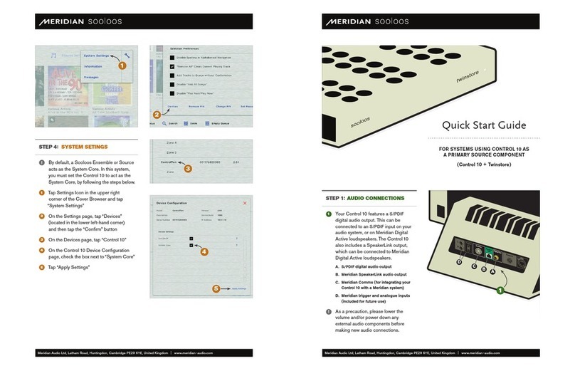 Meridian Soloos Control 10 quick start guide
