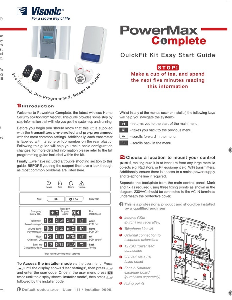 Visonic PowerMax Complete Easy start guide