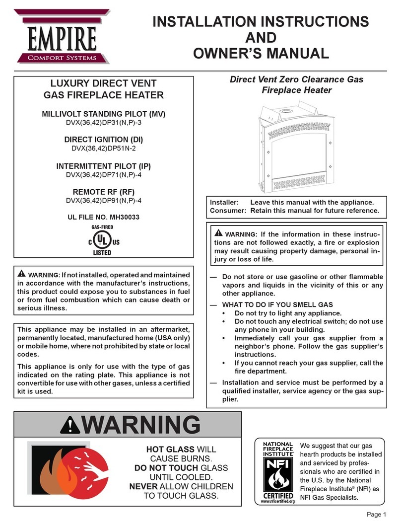 Empire Comfort Systems DVX42DP31P-3 Quick start guide Empire Comfort Systems DVX42DP31P-3 Quick start guide