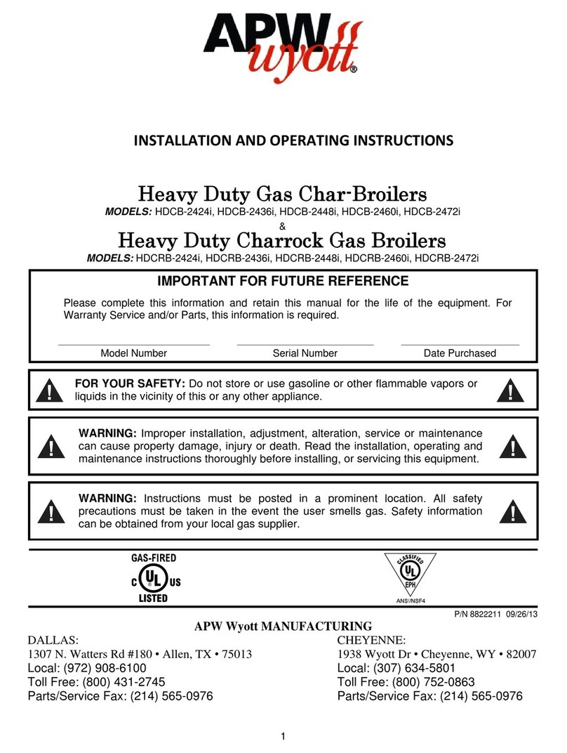 APW Wyott HDCB-2436i operating instructions