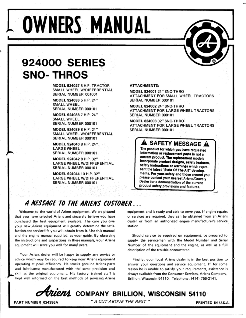 Ariens 924027 owner's manual