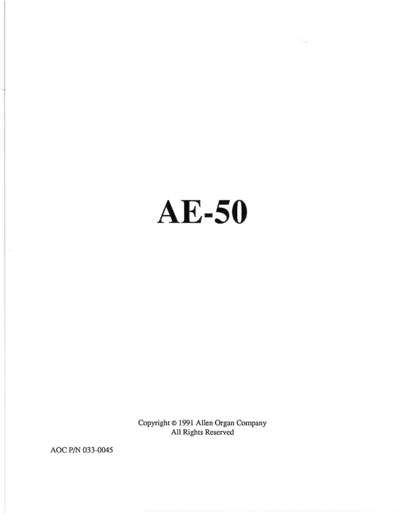 Allen Organ Company LLC AE-50 operating instructions