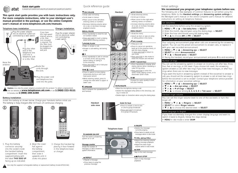 AT&T CL82203 User manual