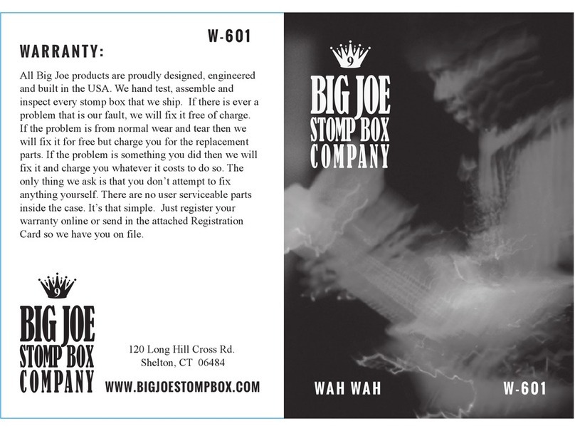 Big Joe Wah Wah W-601 owner's manual