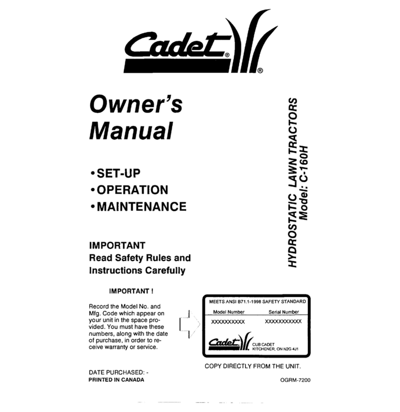 Cadet C-160H User manual Cadet C-160H User manual