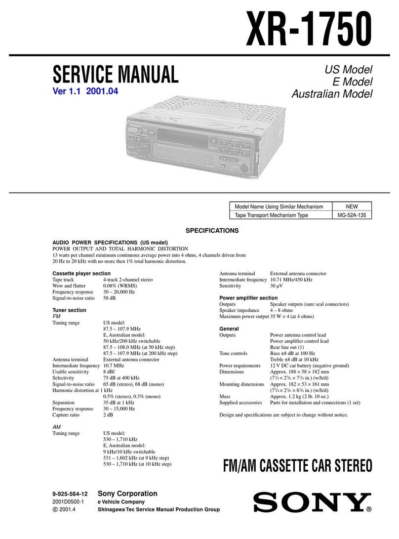 Sony XR-1750 User manual
