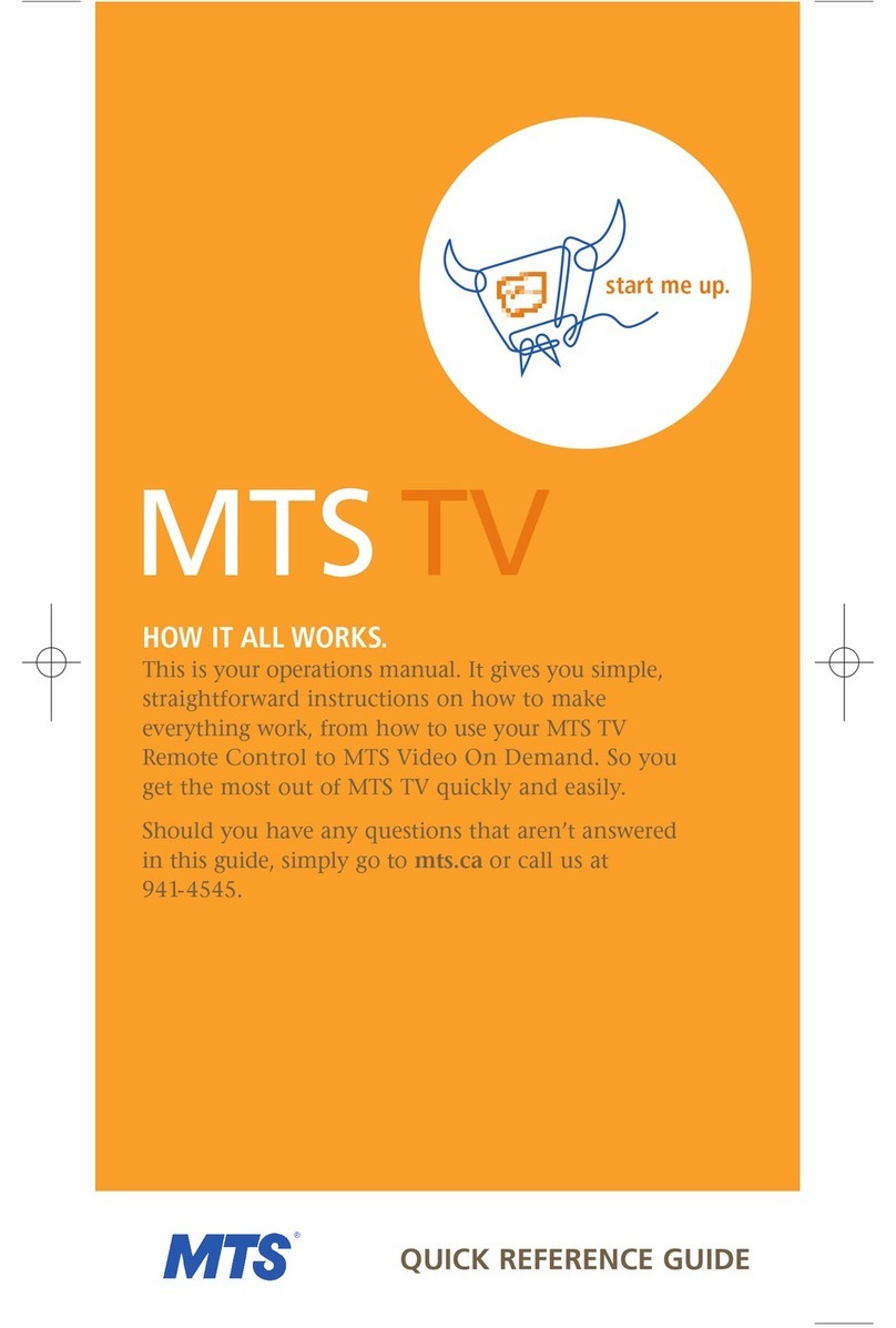 MTS Systems TV Quick reference guide
