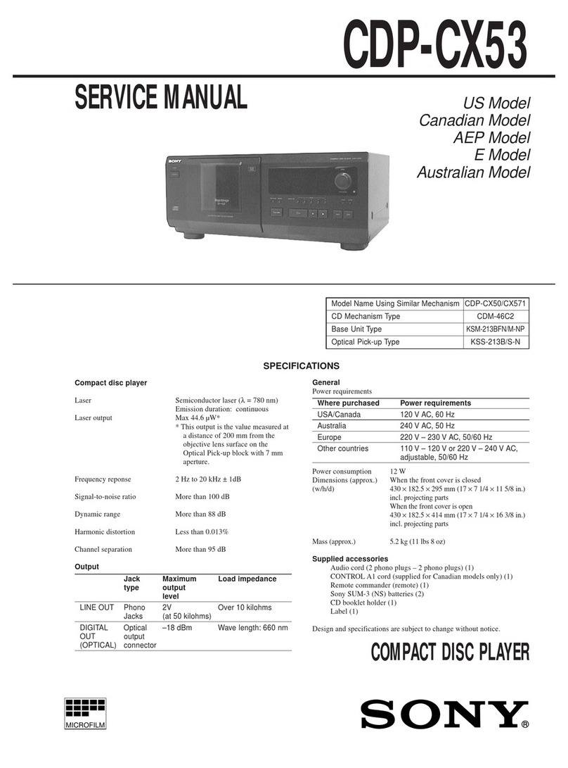 Sony CDP-CX53 - CD Changer User manual