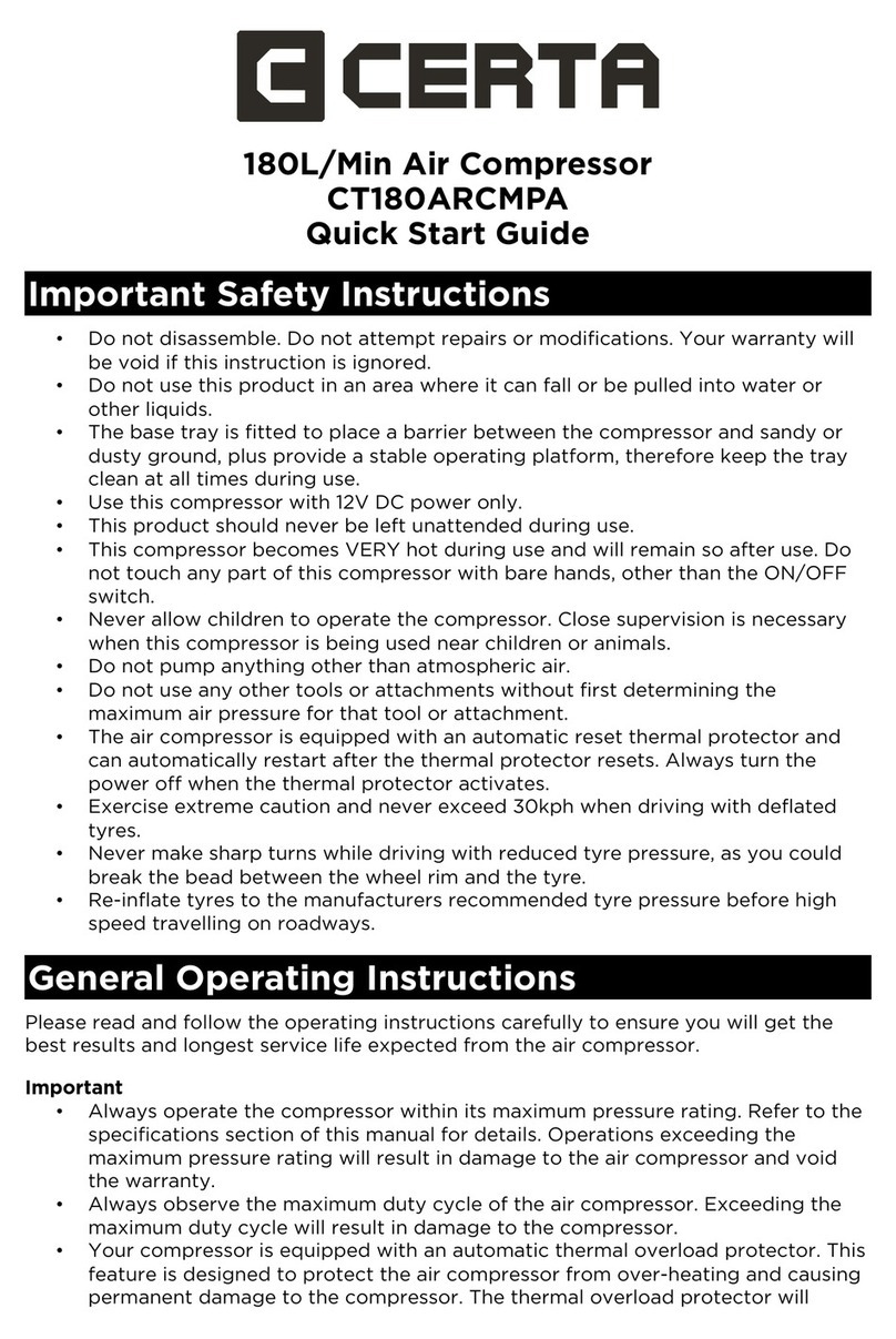 Certa CT180ARCMPA quick start guide
