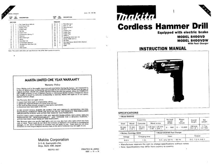 Makita 8400VD User manual Makita 8400VD User manual