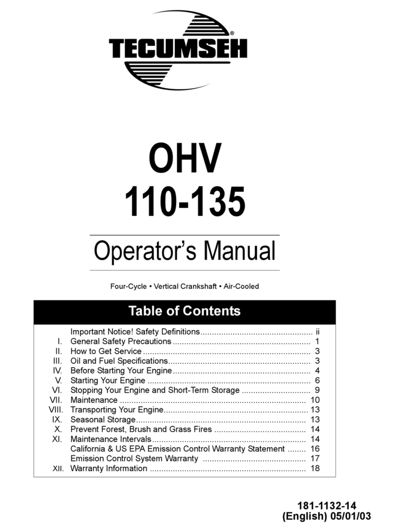 Tecumseh OHV110 User manual Tecumseh OHV110 User manual