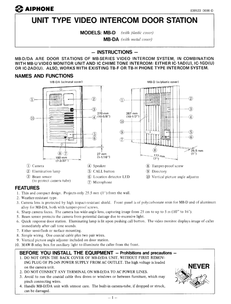 Aiphone MB-D User manual