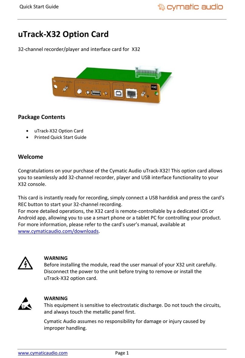 cymatic audio uTrack-X32 User manual