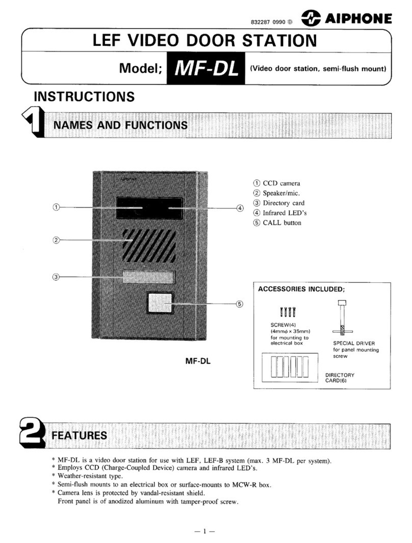 Aiphone MF-DL instruction manual