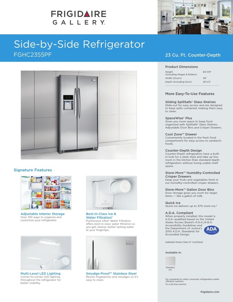 Frigidaire FGHC2355PF Instruction sheet