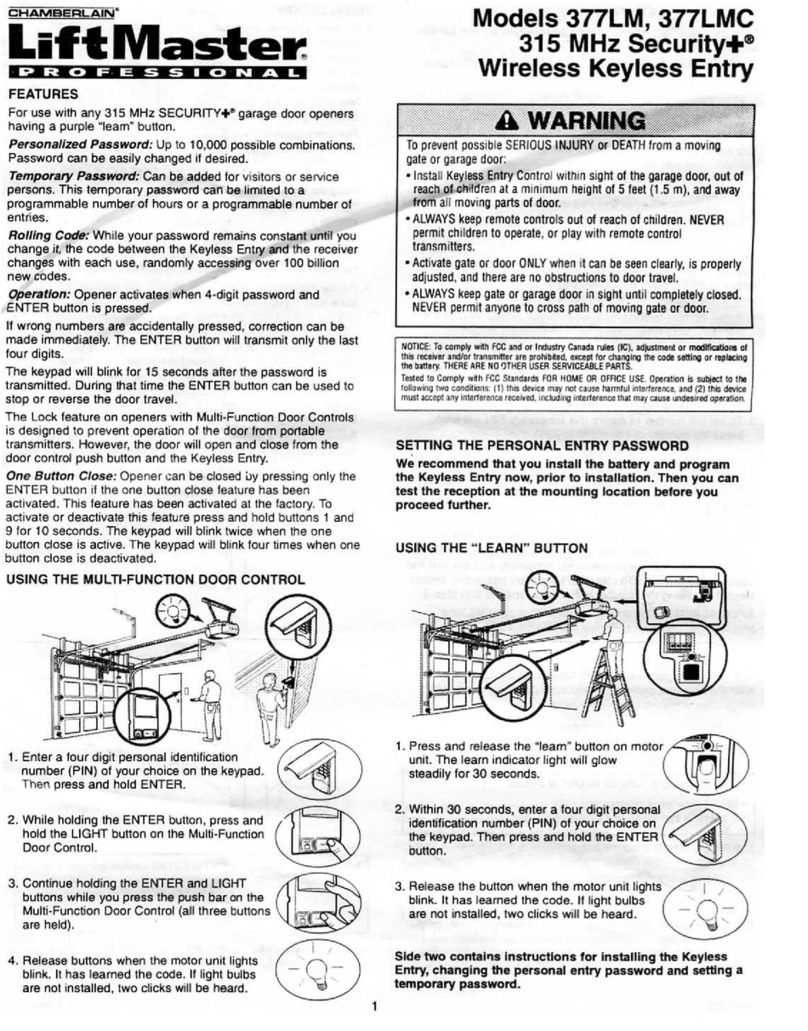Chamberlain 377LM User manual