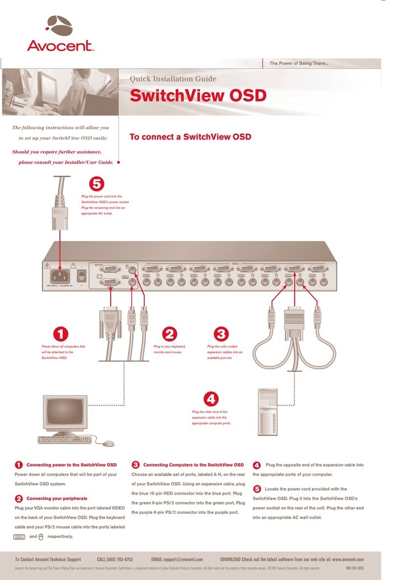 Avocent SWITCHVIEW OSD - Quick installation guide