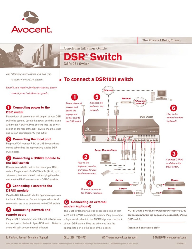 Avocent DSR Series DSR1031 Quick installation guide