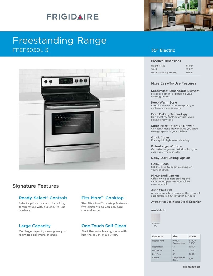 Frigidaire FPEC3085KS - 30" Electric Cooktop Instruction sheet