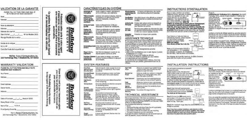 Bulldog Security 2030 Installation guide and owner's manual