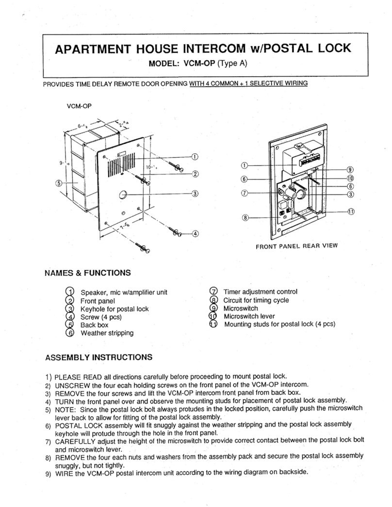 Aiphone VCM-OP User manual