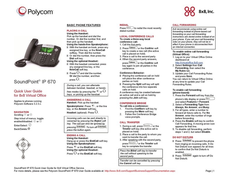 Polyco SoundPoint IP 670 Quick user guide